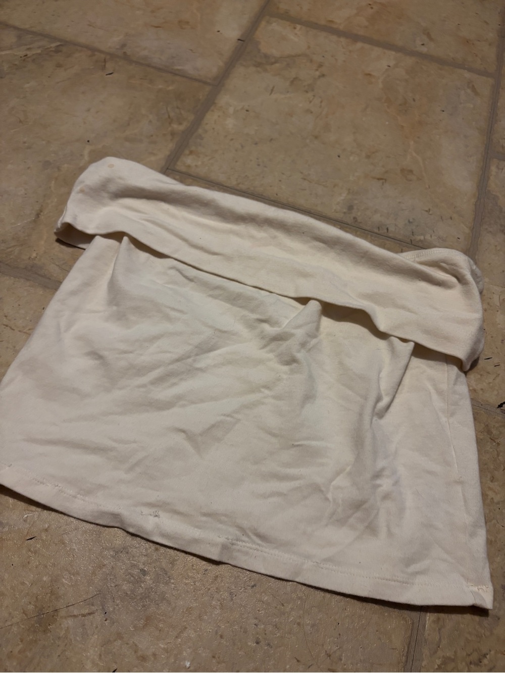 American Eagle Outfitters Cream Strapless Crop Top
